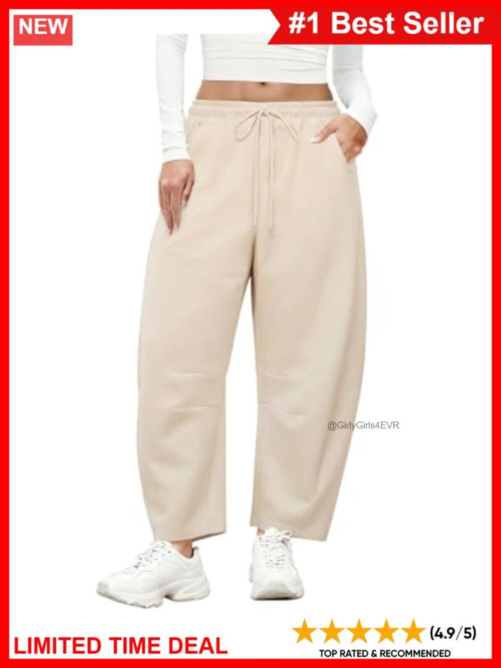 Plus Size Barrel Sweatpants Wide Leg Lounge Pants Drawstring Pockets